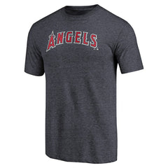 Navy Los Angeles Angels Team Wordmark Tri-Blend T-Shirt