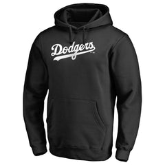 Black Los Angeles Dodgers Official Wordmark Fitted Pullover Hoodie
