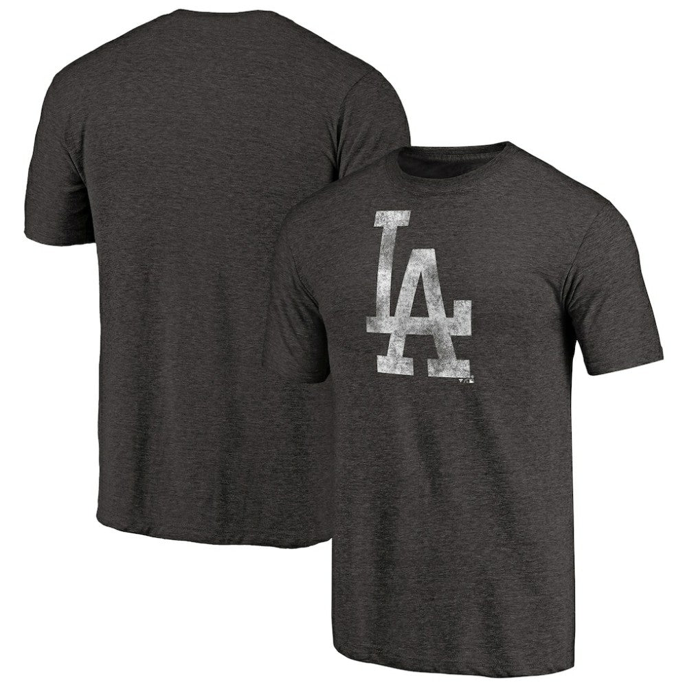 Black Los Angeles Dodgers Distressed Team Tri-Blend T-Shirt