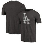 Black Los Angeles Dodgers Distressed Team Tri-Blend T-Shirt