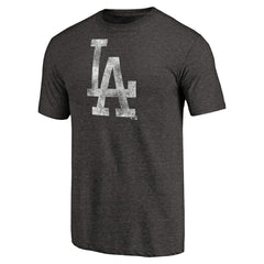 Black Los Angeles Dodgers Distressed Team Tri-Blend T-Shirt