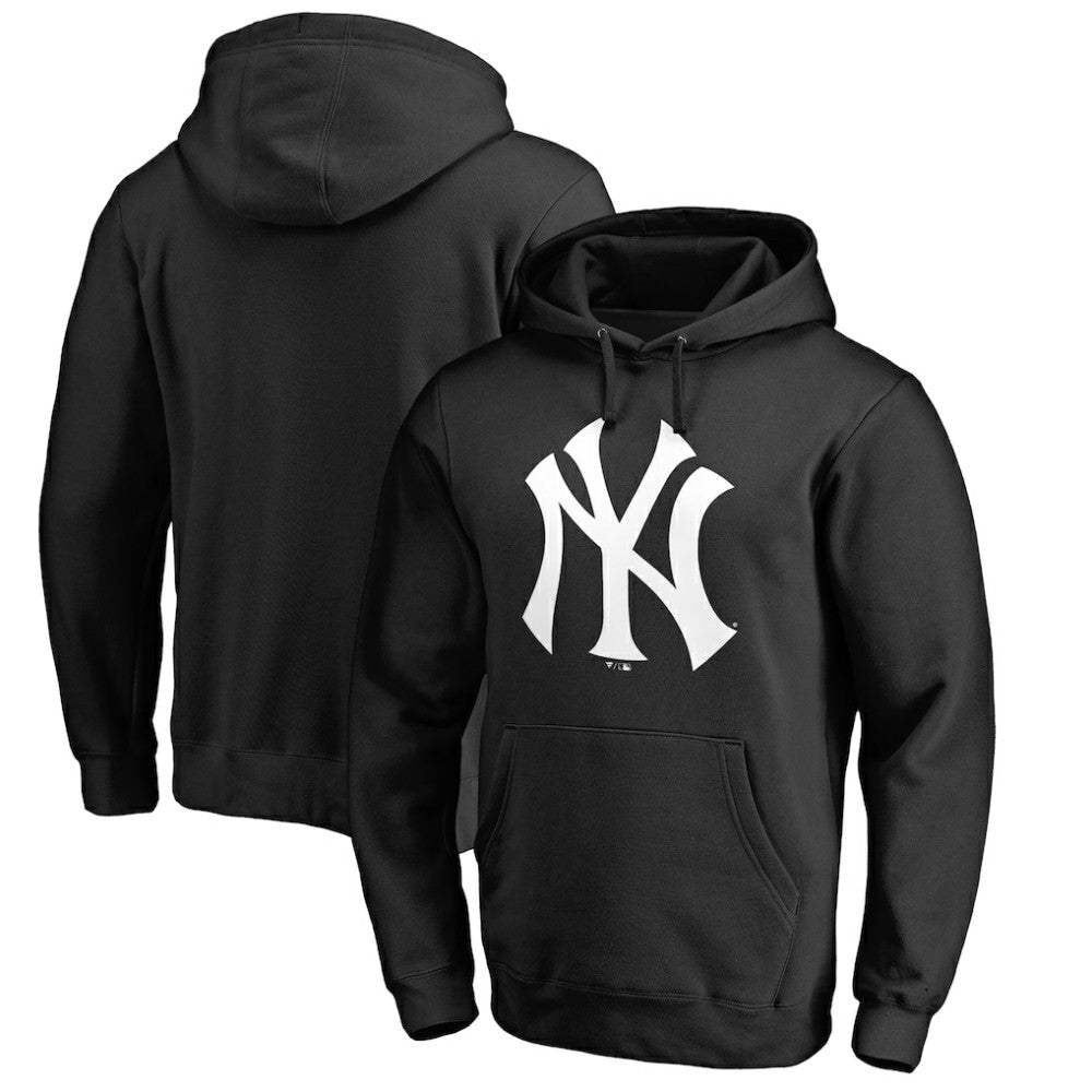 Black New York Yankees Official Logo Fitted Pullover Hoodie