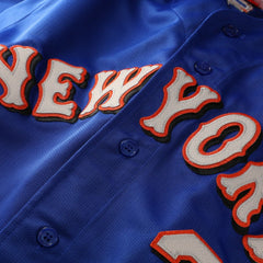 Royal Mike Piazza New York Mets Mitchell & Ness Cooperstown Collection Mesh Batting Practice Button-Up Jersey