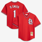 Navy Ozzie Smith St. Louis Cardinals Mitchell & Ness Youth Cooperstown Collection Mesh Batting Practice Jersey