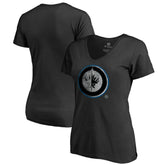 NHL Winnipeg Jets Women's Core Smoke V-Neck T-Shirt