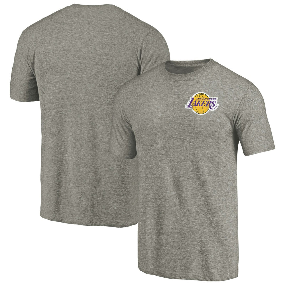Los Angeles Lakers Primary Logo Left Chest Distressed Tri-Blend T-Shirt