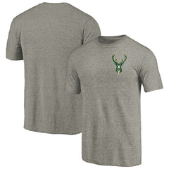Milwaukee Bucks Primary Logo Left Chest Distressed Tri-Blend T-Shirt