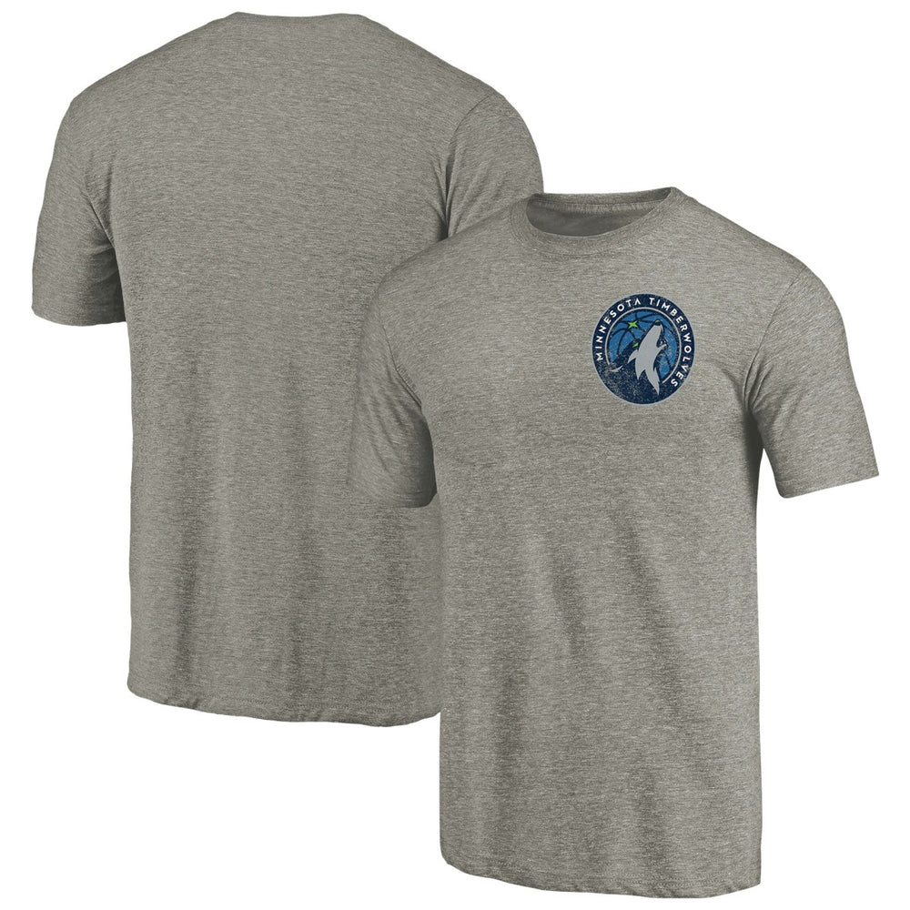 Minnesota Timberwolves Primary Logo Left Chest Distressed Tri-Blend T-Shirt