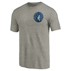 Minnesota Timberwolves Primary Logo Left Chest Distressed Tri-Blend T-Shirt