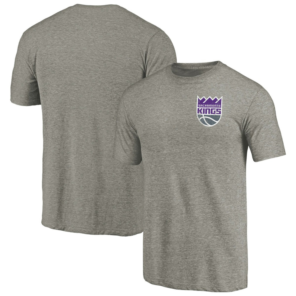 Sacramento Kings Primary Logo Left Chest Distressed Tri-Blend T-Shirt