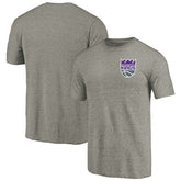 Sacramento Kings Primary Logo Left Chest Distressed Tri-Blend T-Shirt