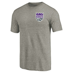 Sacramento Kings Primary Logo Left Chest Distressed Tri-Blend T-Shirt