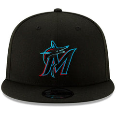 Black Miami Marlins New Era Team Color 9FIFTY Snapback Hat