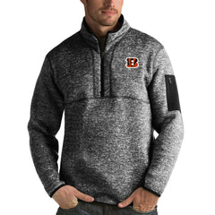 Antigua Fortune Quarter-Zip Pullover Jacket - Cincinnati Bengals Pullover