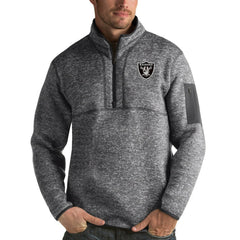 Antigua Fortune Quarter-Zip Pullover Jacket - Las Vegas Raiders Pullover