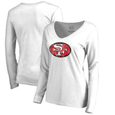 Women's Throwback Logo Long Sleeve V-Neck T-Shirt - San Francisco 49ers T-shirts