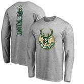Giannis Antetokounmpo Milwaukee Bucks Team Backer Name & Number Long Sleeve T-Shirt