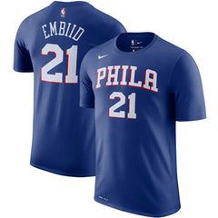 Nike Joel Embiid Philadelphia 76ers Player Name & Number Performance T-Shirt