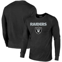 Majestic Threads Lockup Tri-Blend Long Sleeve T-Shirt - Las Vegas Raiders T-shirts