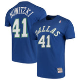 Mitchell & Ness Dirk Nowitzki Dallas Mavericks Hardwood Classics Team Name & Number T-Shirt sale