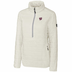 White Washington Nationals Cutter & Buck Women's Rainier Half-Zip Popover Jacket
