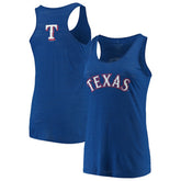 Royal Texas Rangers Soft as a Grape Women's Plus Size Swing for the Fences Racerback Tank Top
