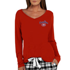 NHL Montreal Canadiens Concepts Sport Women's Marathon Knit Long Sleeve V-Neck Top