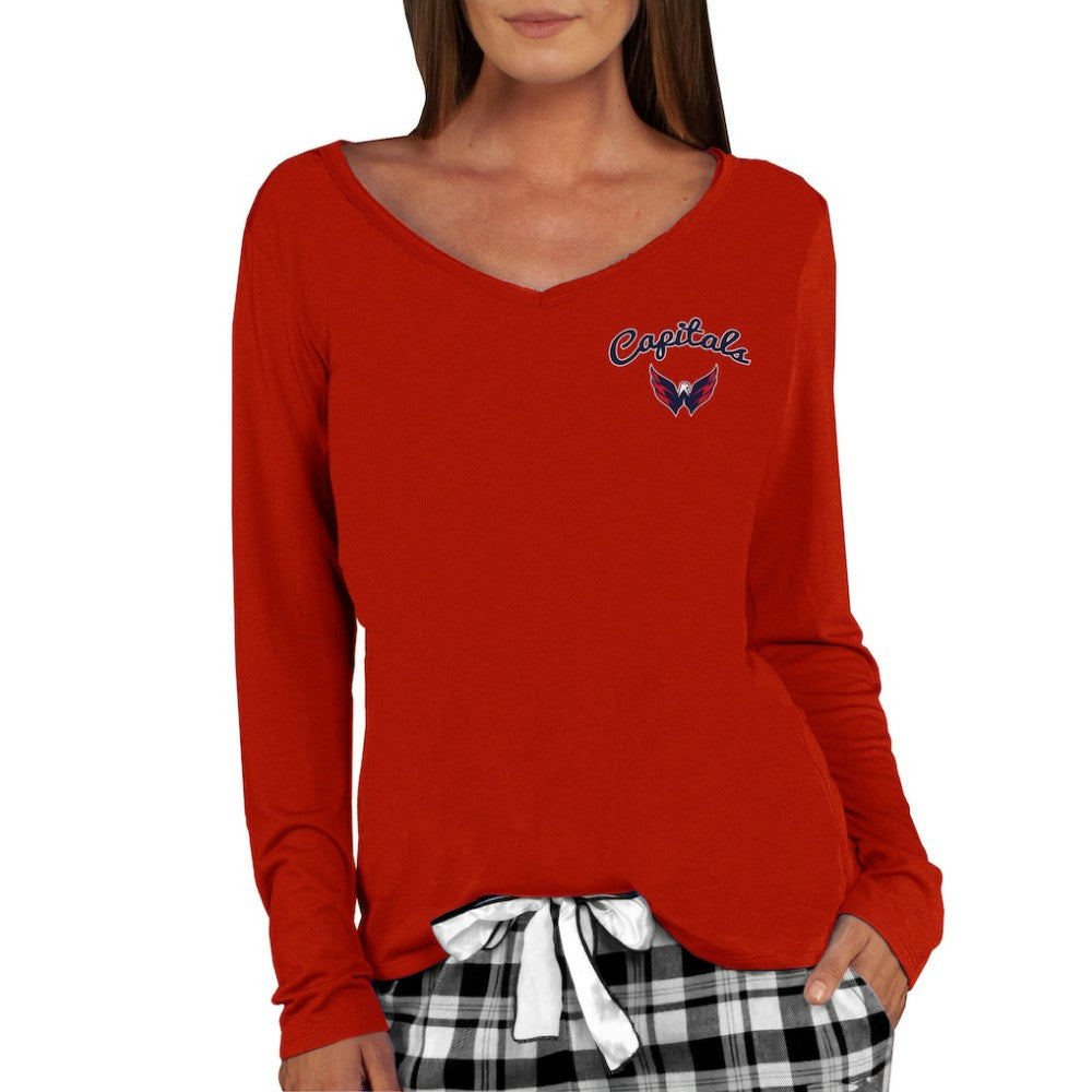 NHL Washington Capitals Concepts Sport Women's Marathon Knit Long Sleeve V-Neck Top