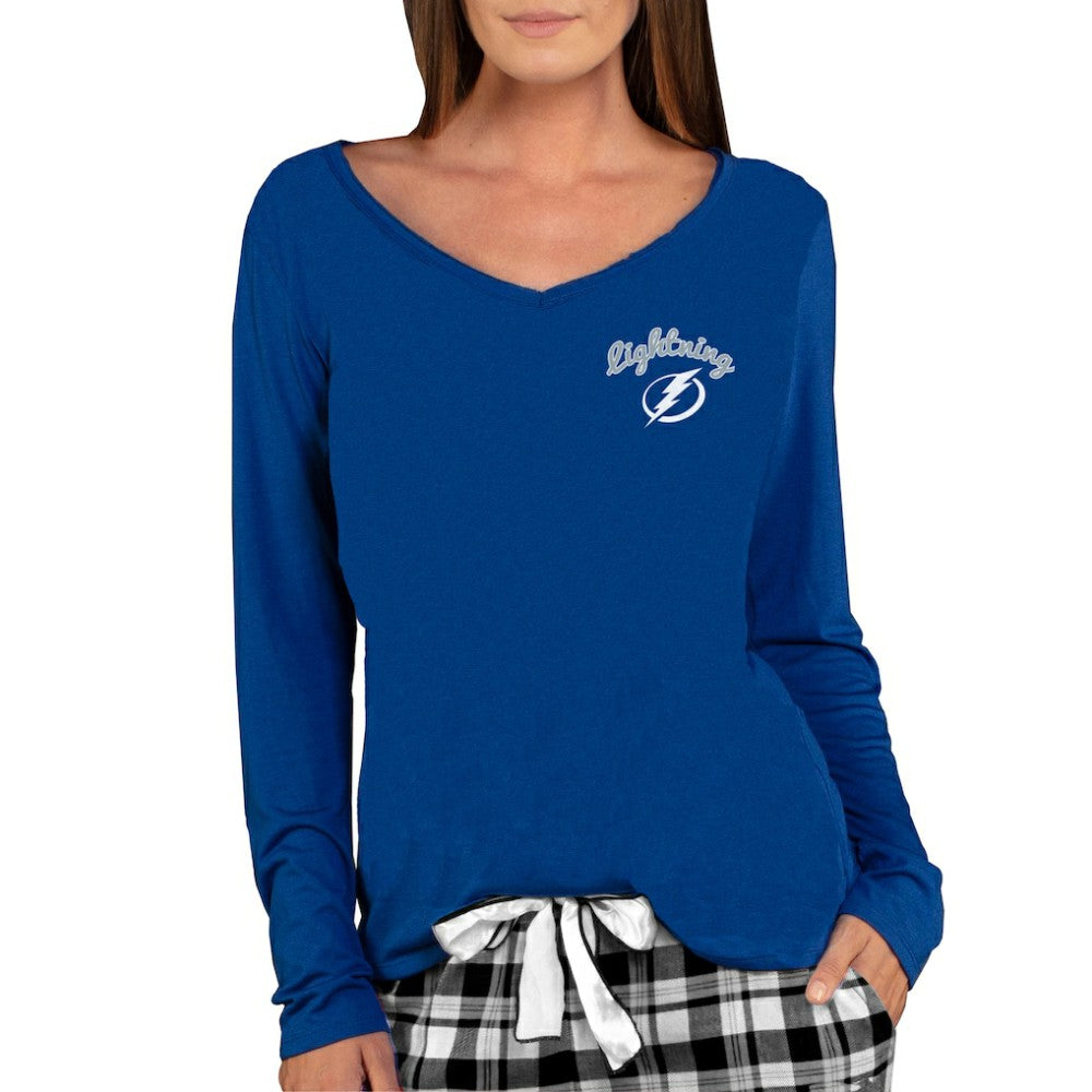NHL Tampa Bay Lightning Concepts Sport Women's Marathon Knit Long Sleeve V-Neck Top