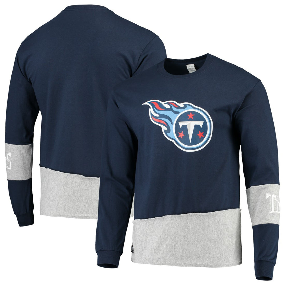Refried Apparel Sustainable Upcycled Angle Long Sleeve T-Shirt - Tennessee Titans T-shirts