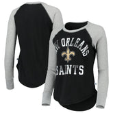 Touch Women's Waffle Raglan Lightweight Long Sleeve T-Shirt - New Orleans Saints T-shirts
