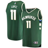 Fanatics Brook Lopez Milwaukee Bucks Fast Break Replica Player Jersey Green
