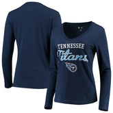 G-III 4Her by Carl Banks Women's Post Season Long Sleeve V-Neck T-Shirt - Tennessee Titans T-shirts