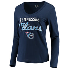 G-III 4Her by Carl Banks Women's Post Season Long Sleeve V-Neck T-Shirt - Tennessee Titans T-shirts