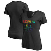 Brooklyn Nets Women's Team Pride Wordmark V-Neck T-Shirt