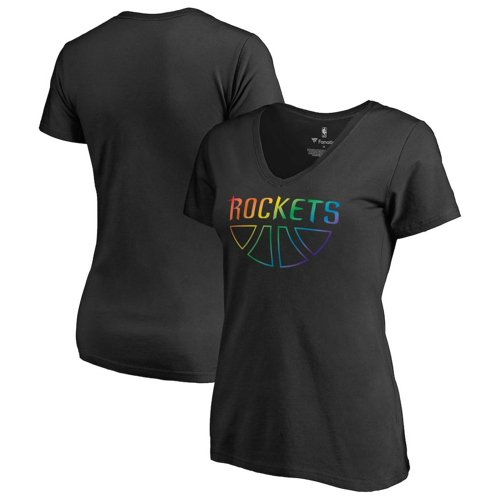Houston Rockets Women's Team Pride Wordmark V-Neck T-Shirt