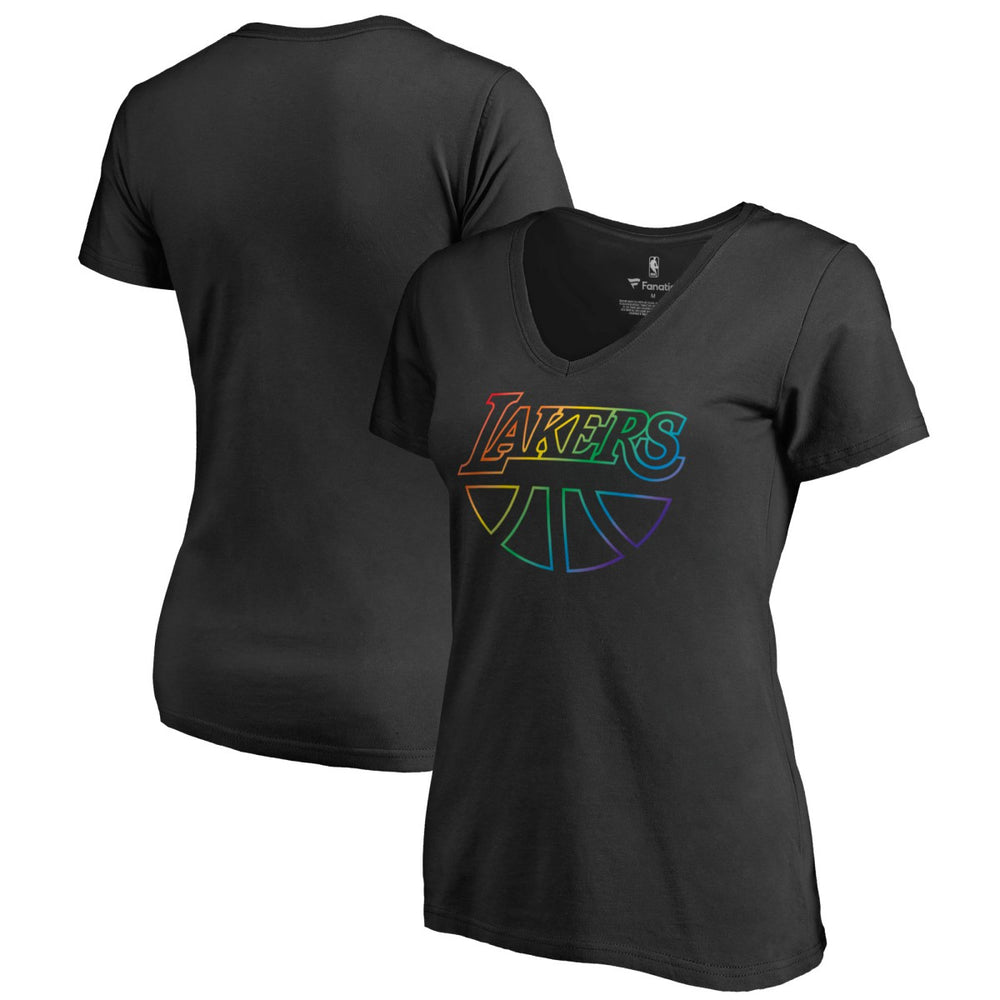 Los Angeles Lakers Women's Team Pride Wordmark V-Neck T-Shirt
