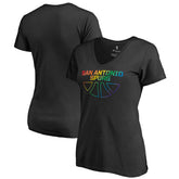 San Antonio Spurs Women's Team Pride Wordmark V-Neck T-Shirt