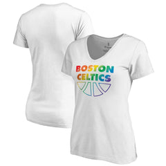 Boston Celtics Women's Team Pride Wordmark V-Neck T-Shirt