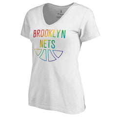 Brooklyn Nets Women's Team Pride Wordmark V-Neck T-Shirt