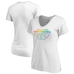 Golden State Warriors Women's Team Pride Wordmark V-Neck T-Shirt sale