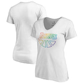 Los Angeles Lakers Women's Team Pride Wordmark V-Neck T-Shirt