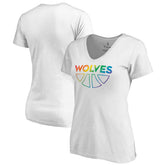 Minnesota Timberwolves Women's Team Pride Wordmark V-Neck T-Shirt