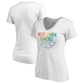 New York Knicks Women's Team Pride Wordmark V-Neck T-Shirt