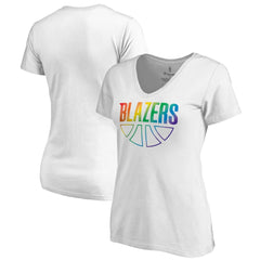 Portland Trail Blazers Women's Team Pride Wordmark V-Neck T-Shirt sale