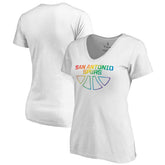San Antonio Spurs Women's Team Pride Wordmark V-Neck T-Shirt