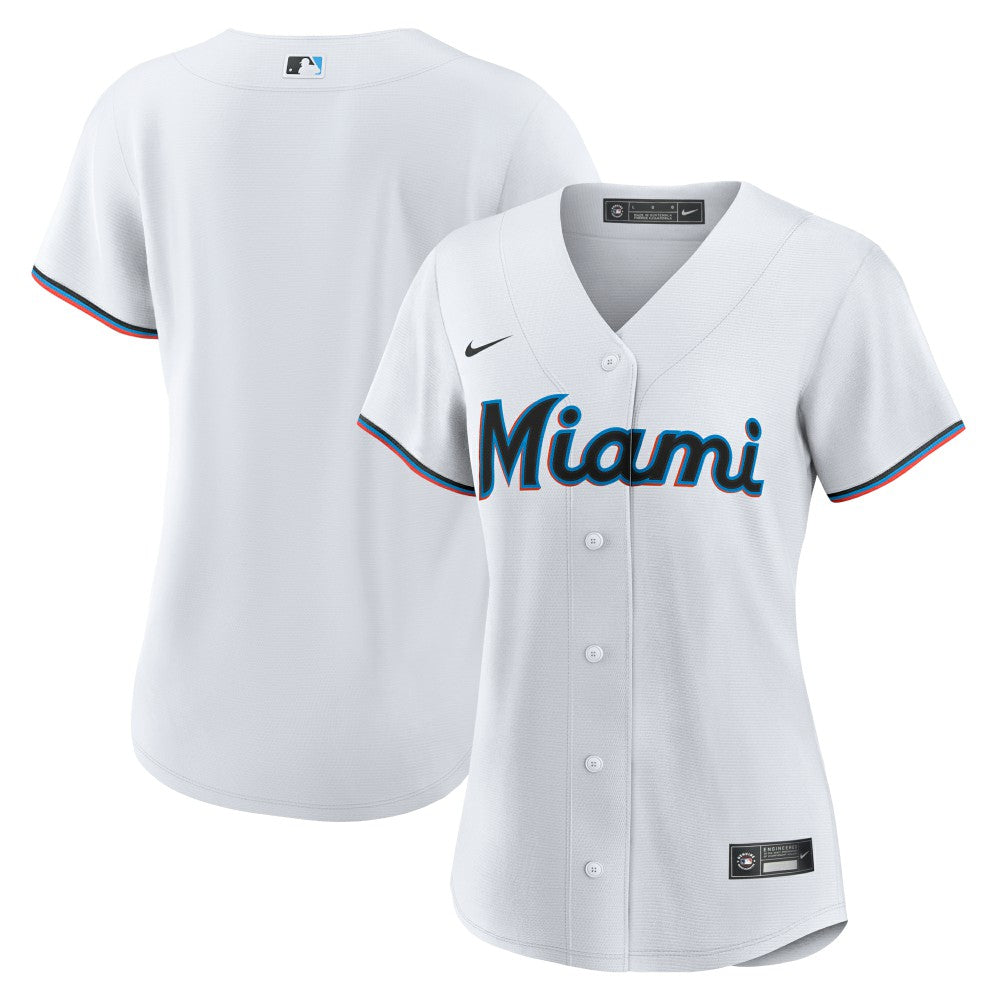 White Miami Marlins Nike Women's Replica Team Jersey