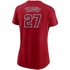 Red Mike Trout Los Angeles Angels Nike Women's Name & Number T-Shirt