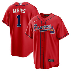 Red Ozzie Albies Atlanta Braves Nike Alternate 2 Replica Jersey