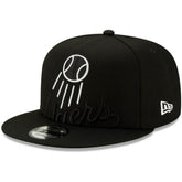 Black Los Angeles Dodgers New Era Monochrome Logo Elements 9FIFTY Adjustable Snapback Hat